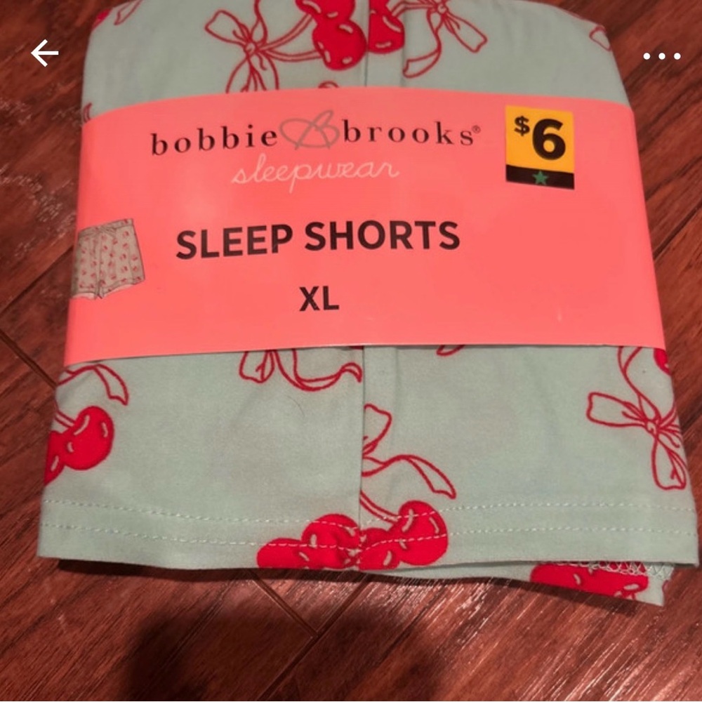 Bobbie Brooks Mint Green Shorts with Red Cherry Print